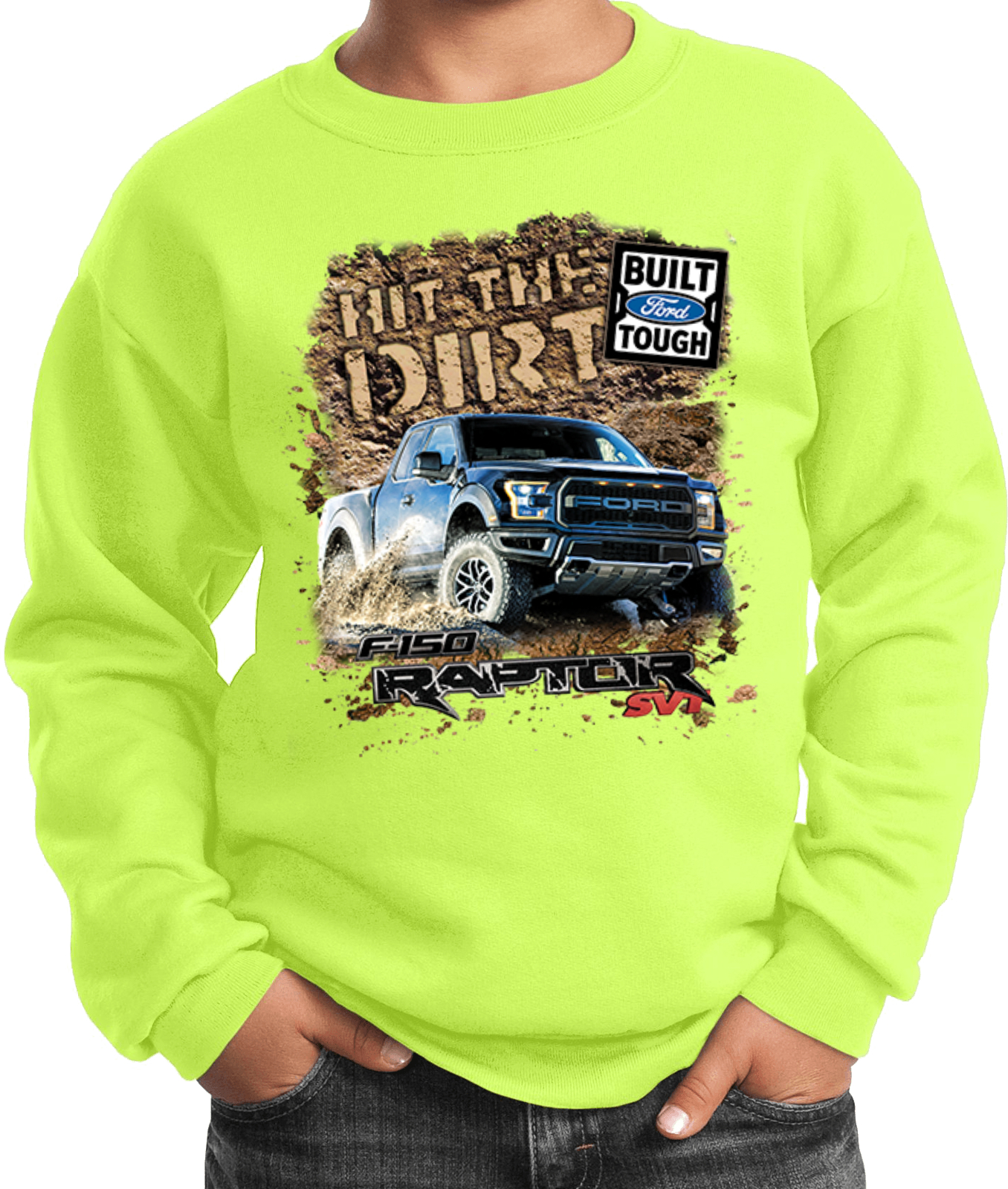 Kids Ford F-150 Sweatshirt Hit The Dirt - Picture 15 of 22