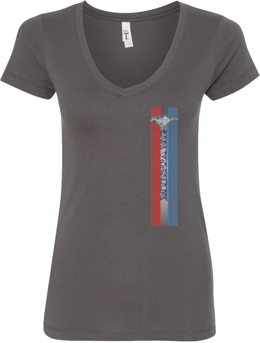 Buy Cool Shirts Ladies Ford Mustang T shirt Pony Logo Tri Bar V Neck