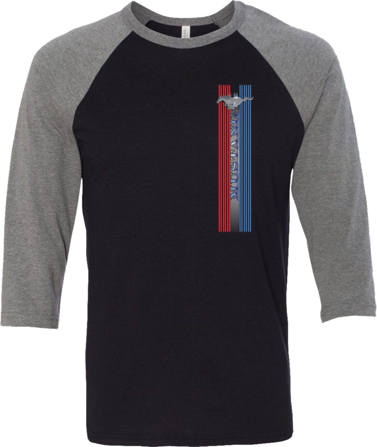 Buy Cool Shirts Ford Mustang T-shirt Pony Logo Tri Bar Raglan