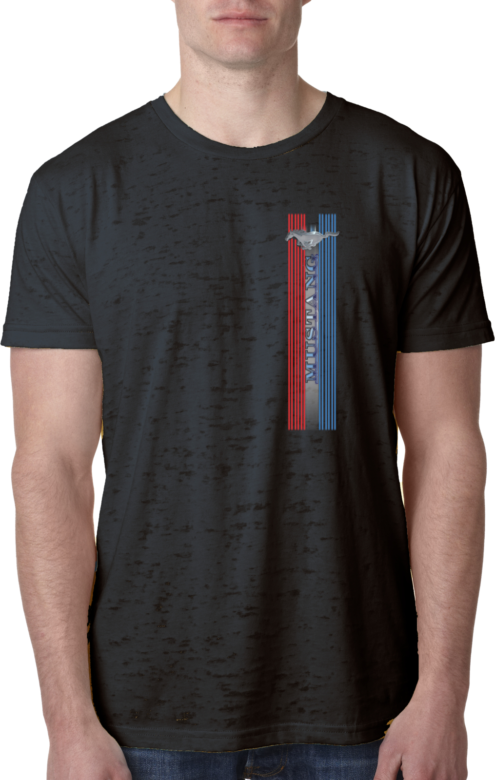 Acquista Cool Shirts Ford Mustang T shirt Pony Logo Tri Bar Burnout Tee