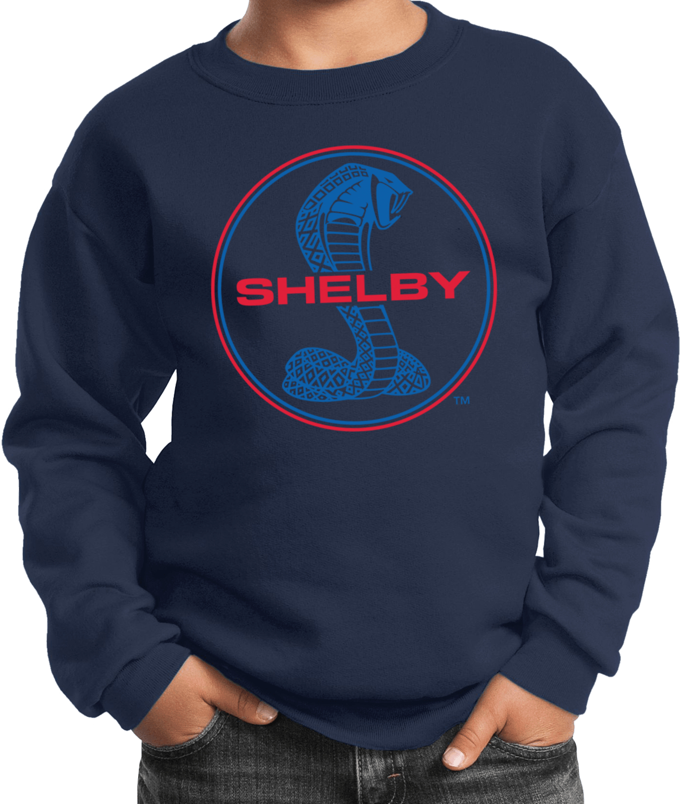 Kids Ford Mustang Sweatshirt Shelby Blue and Red Logo - Picture 9 of 12