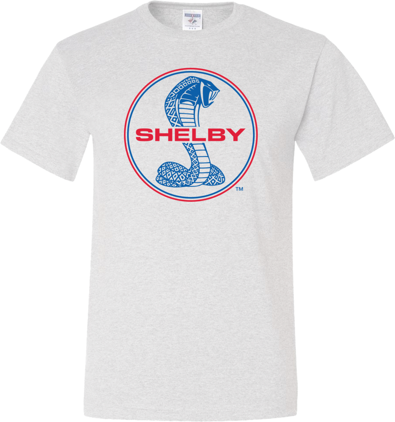 Ford Mustang T-shirt Shelby Blue and Red Logo Tall Tee