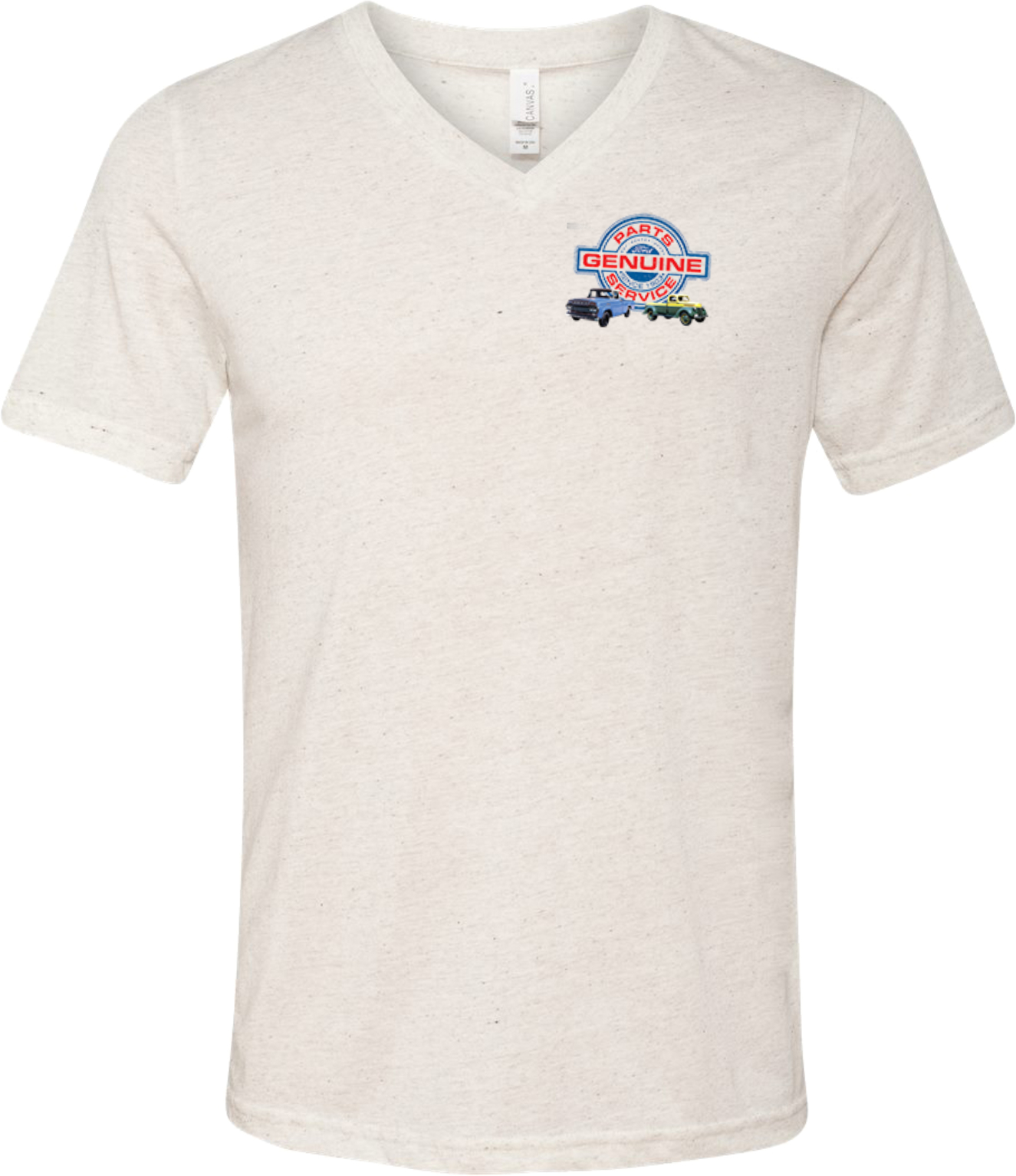 Ford Trucks T-shirt Genuine Parts Pocket Print Tri Blend V-Neck