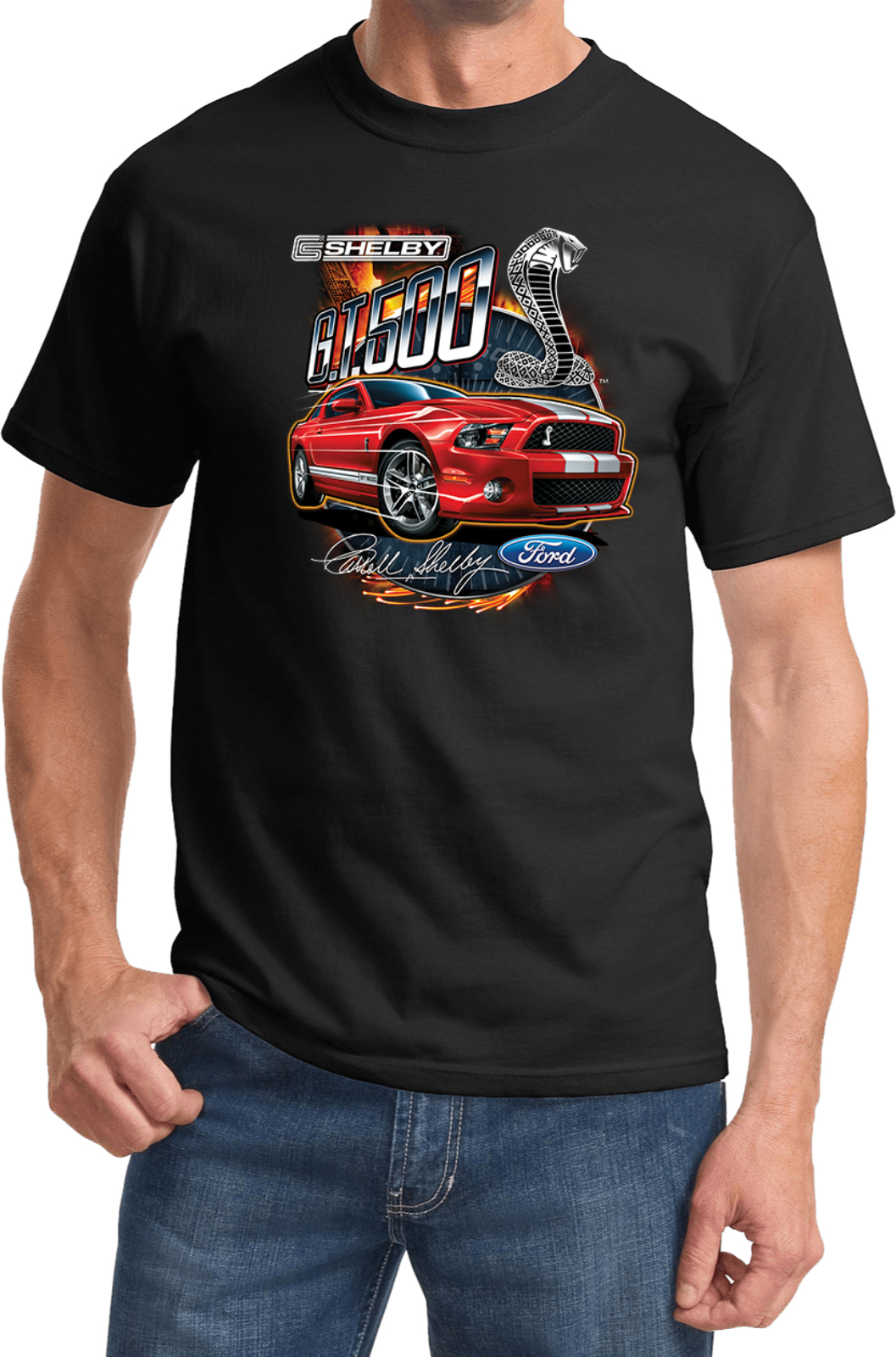 Ford Mustang T-shirt Red Shelby GT500