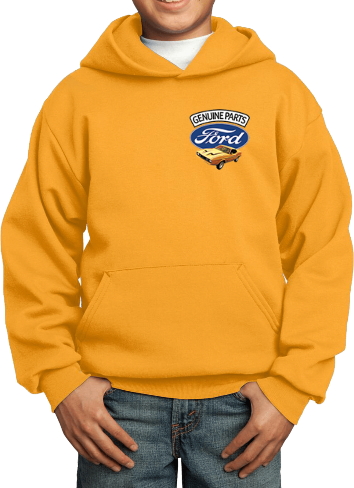 Kids Ford Mustang Hoodie Genuine Parts Pocket Print - Picture 7 of 21