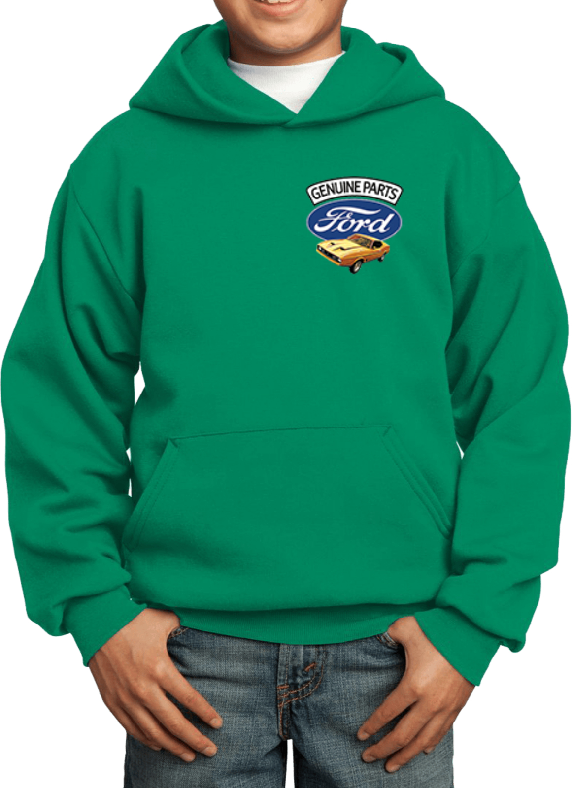 Kids Ford Mustang Hoodie Genuine Parts Pocket Print - Picture 8 of 21