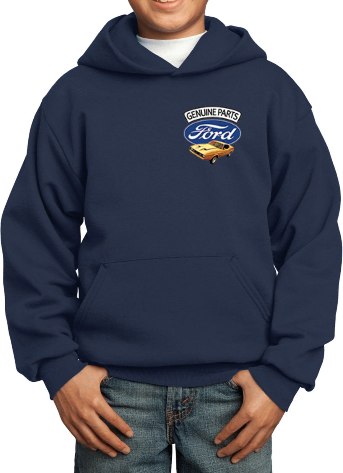 Kids Ford Mustang Hoodie Genuine Parts Pocket Print - Picture 10 of 21
