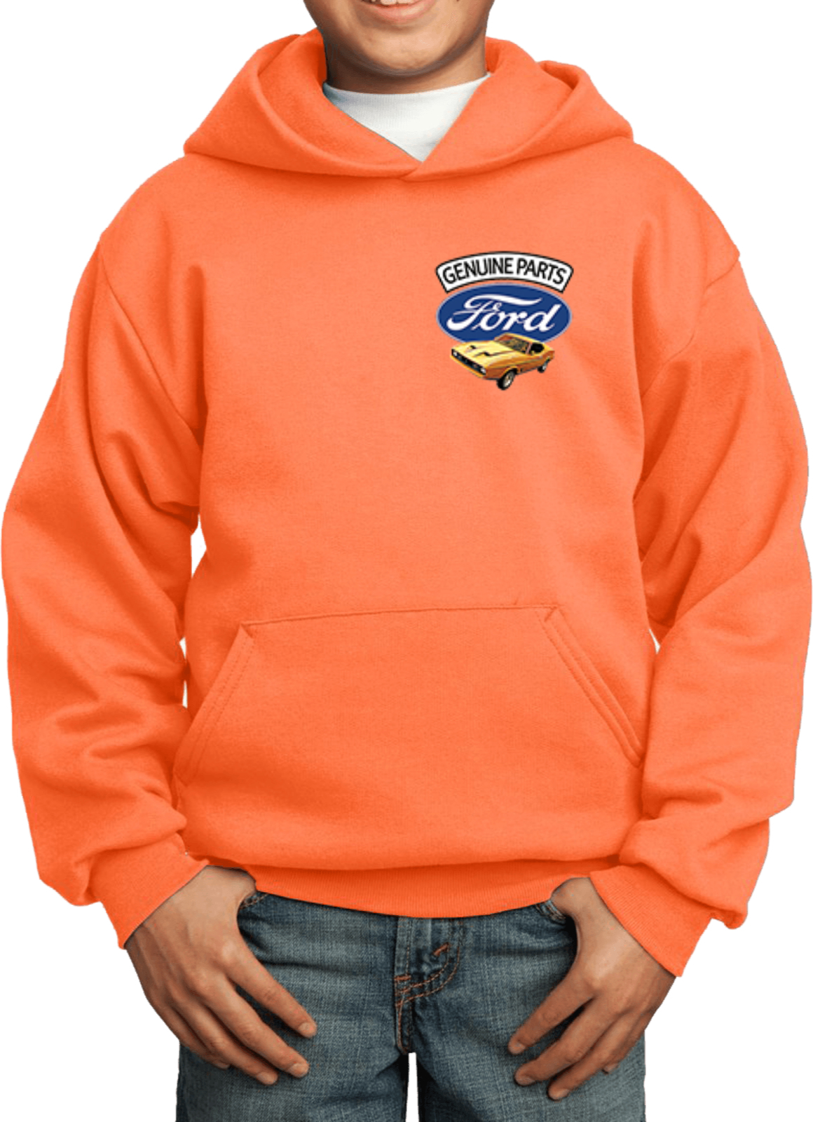 Kids Ford Mustang Hoodie Genuine Parts Pocket Print - Picture 13 of 21