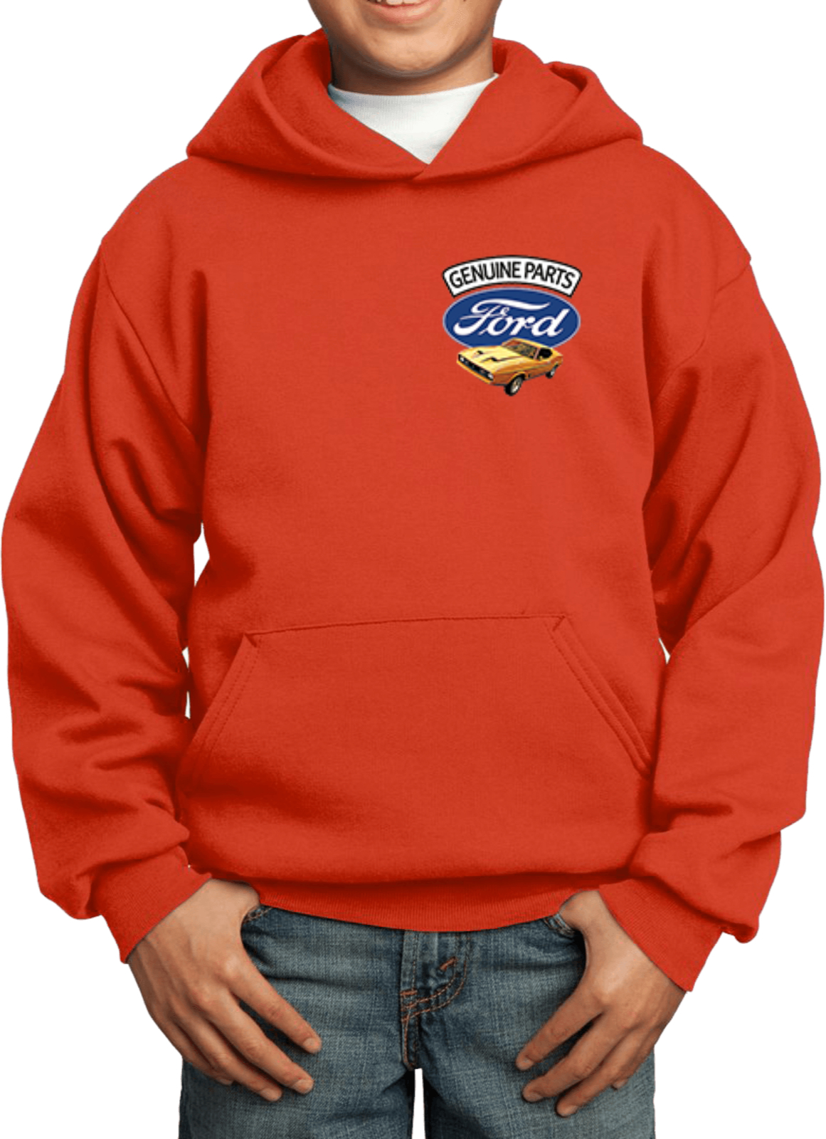 Kids Ford Mustang Hoodie Genuine Parts Pocket Print - Picture 16 of 21