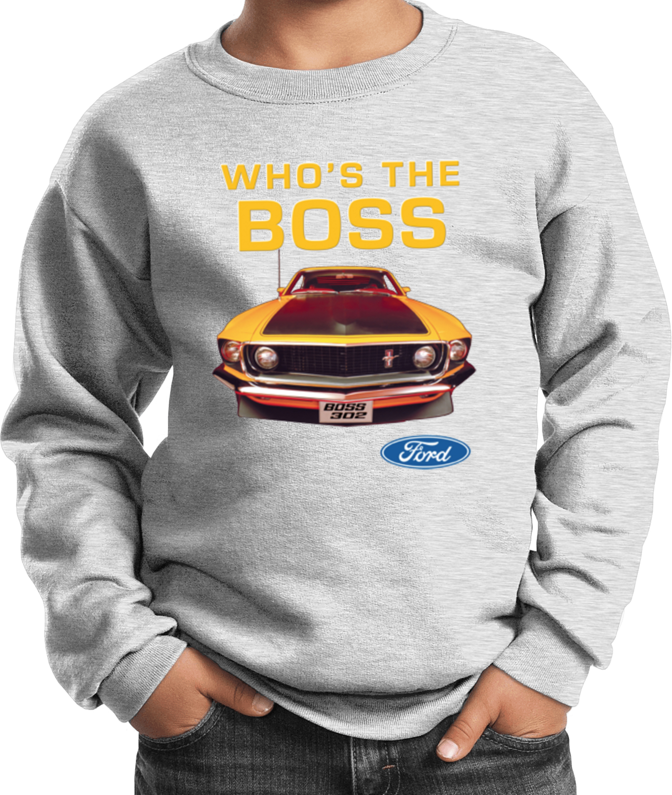 Kids Ford Mustang Sweatshirt Whos the Boss - Picture 2 of 17