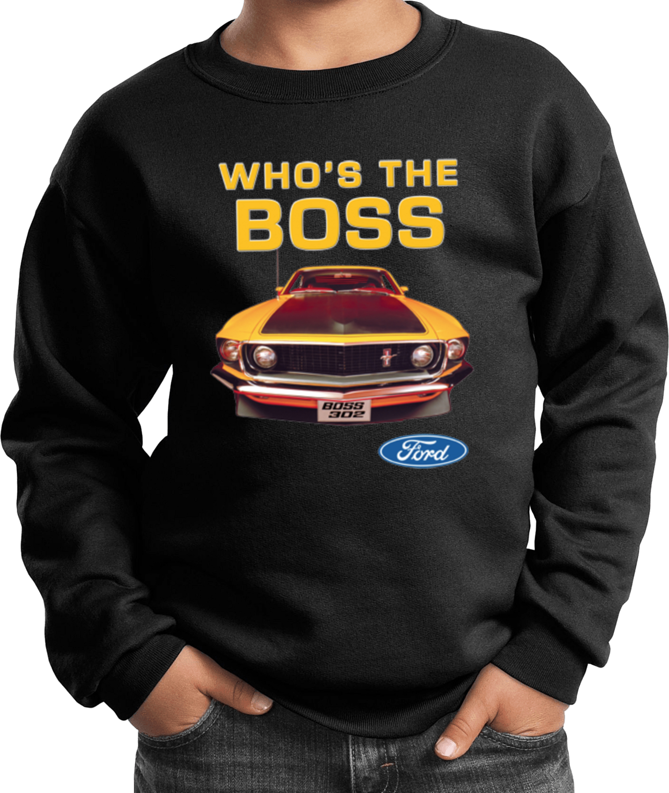 Kids Ford Mustang Sweatshirt Whos the Boss - Picture 4 of 17