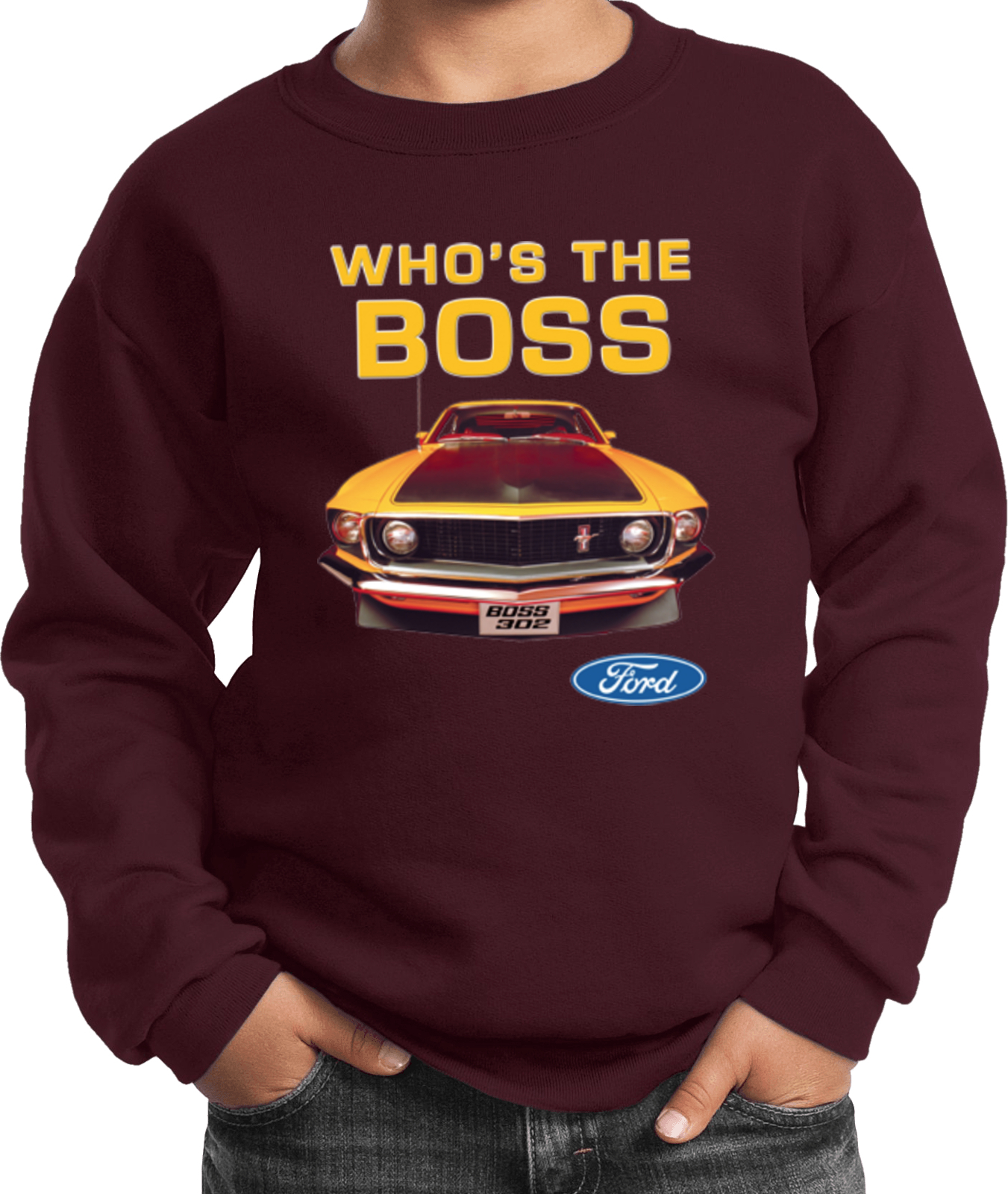 Kids Ford Mustang Sweatshirt Whos the Boss - Picture 9 of 17