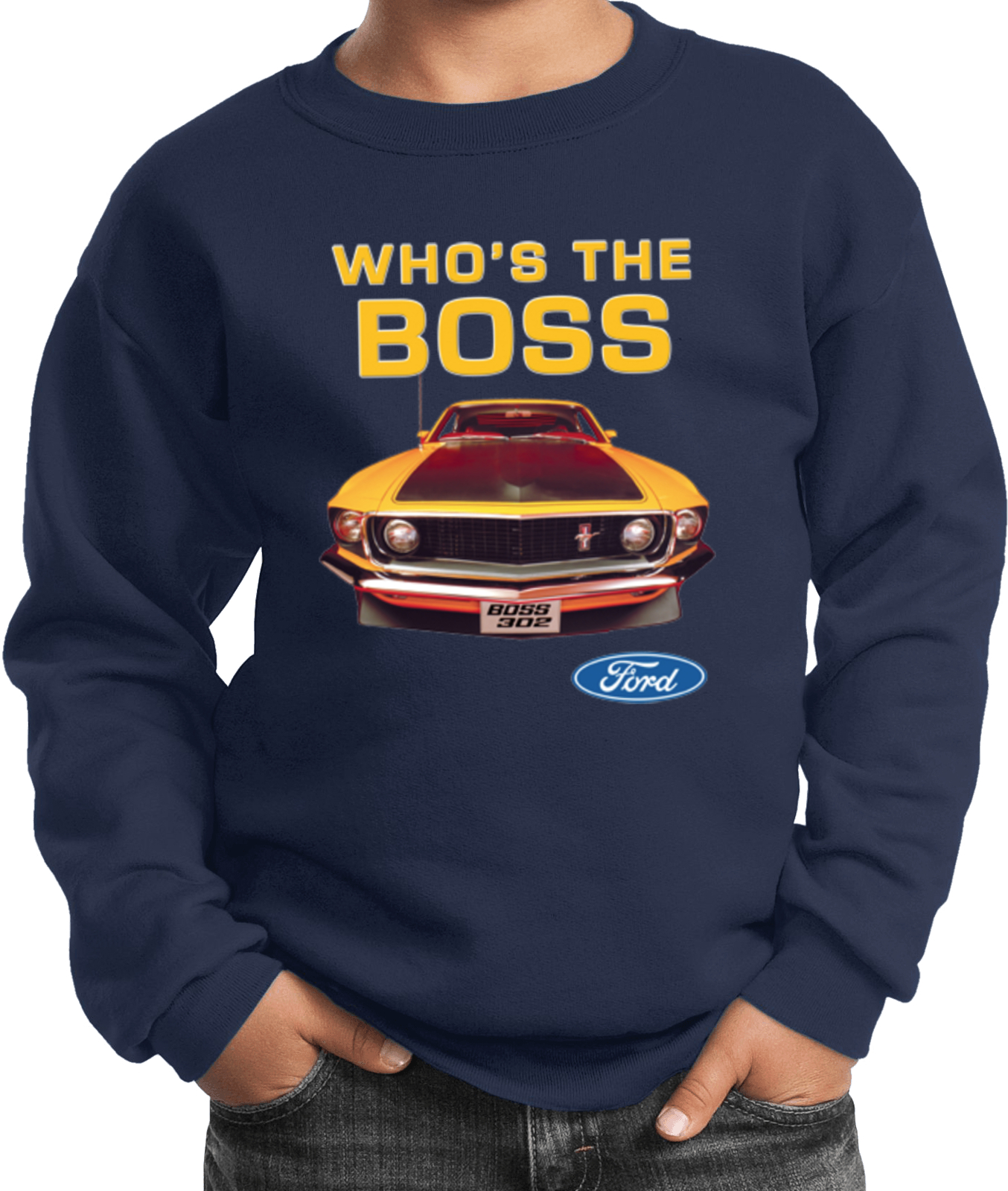 Kids Ford Mustang Sweatshirt Whos the Boss - Picture 10 of 17