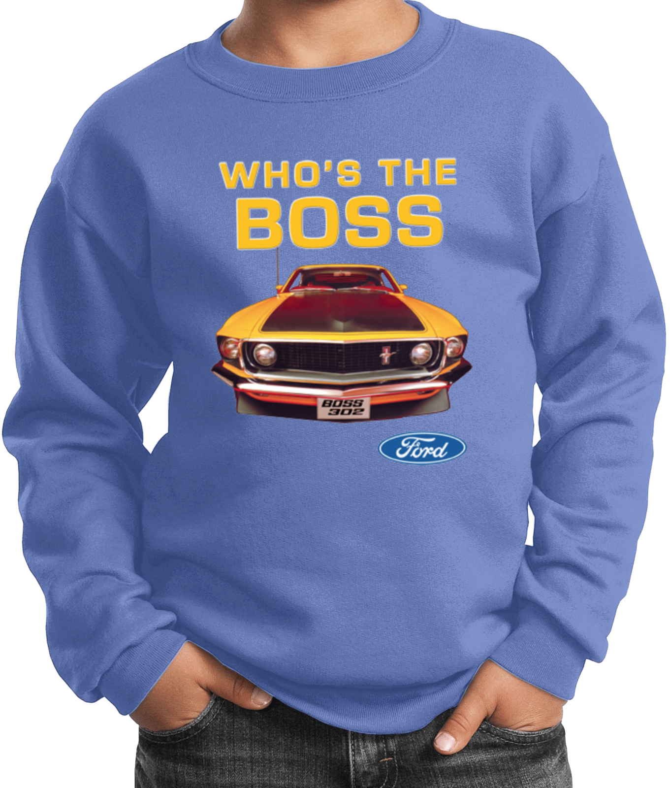 Kids Ford Mustang Sweatshirt Whos the Boss - Picture 5 of 17