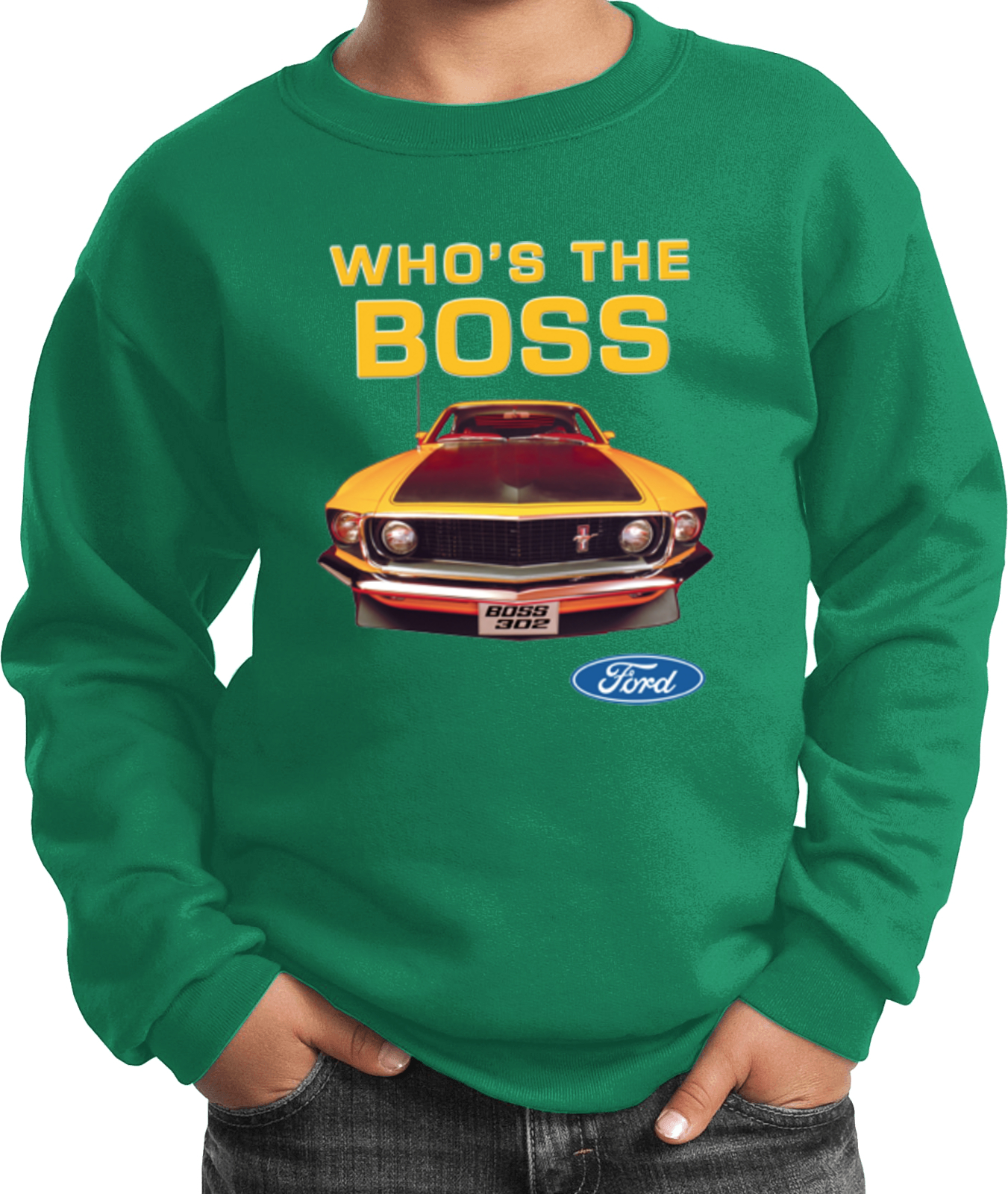 Kids Ford Mustang Sweatshirt Whos the Boss - Picture 8 of 17