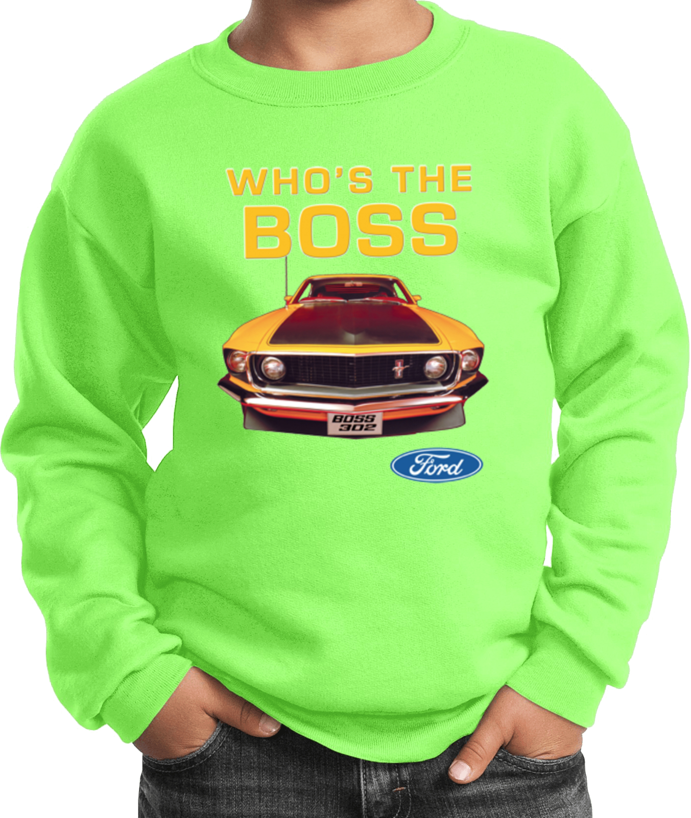 Kids Ford Mustang Sweatshirt Whos the Boss - Picture 12 of 17