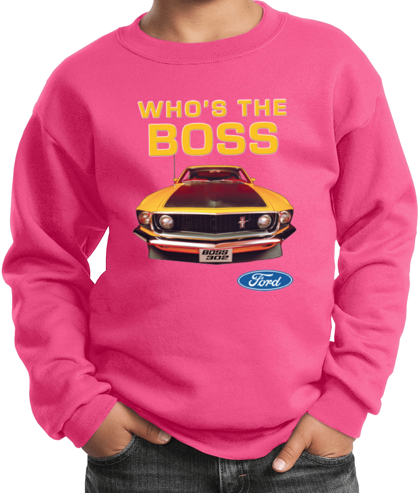 Kids Ford Mustang Sweatshirt Whos the Boss - Picture 14 of 17