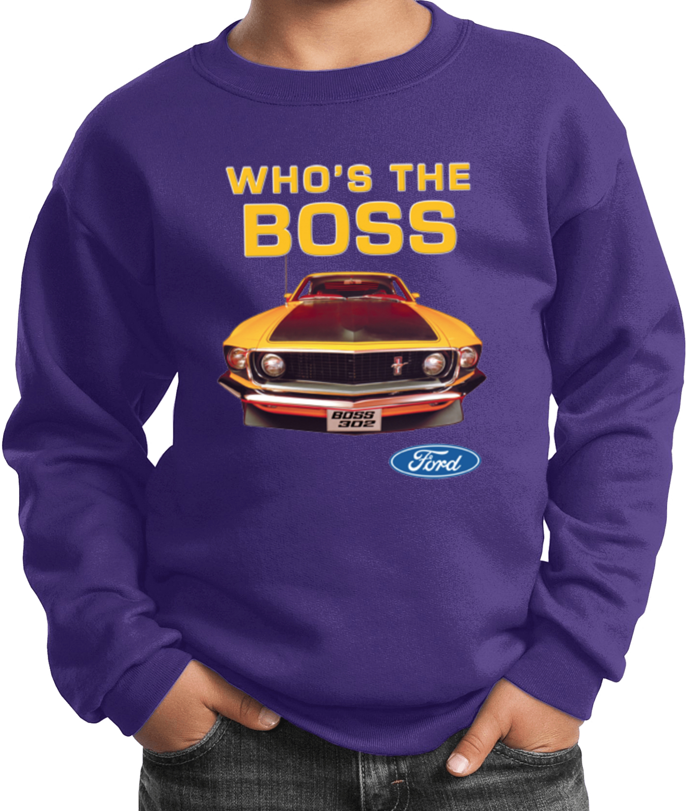 Kids Ford Mustang Sweatshirt Whos the Boss - Picture 15 of 17