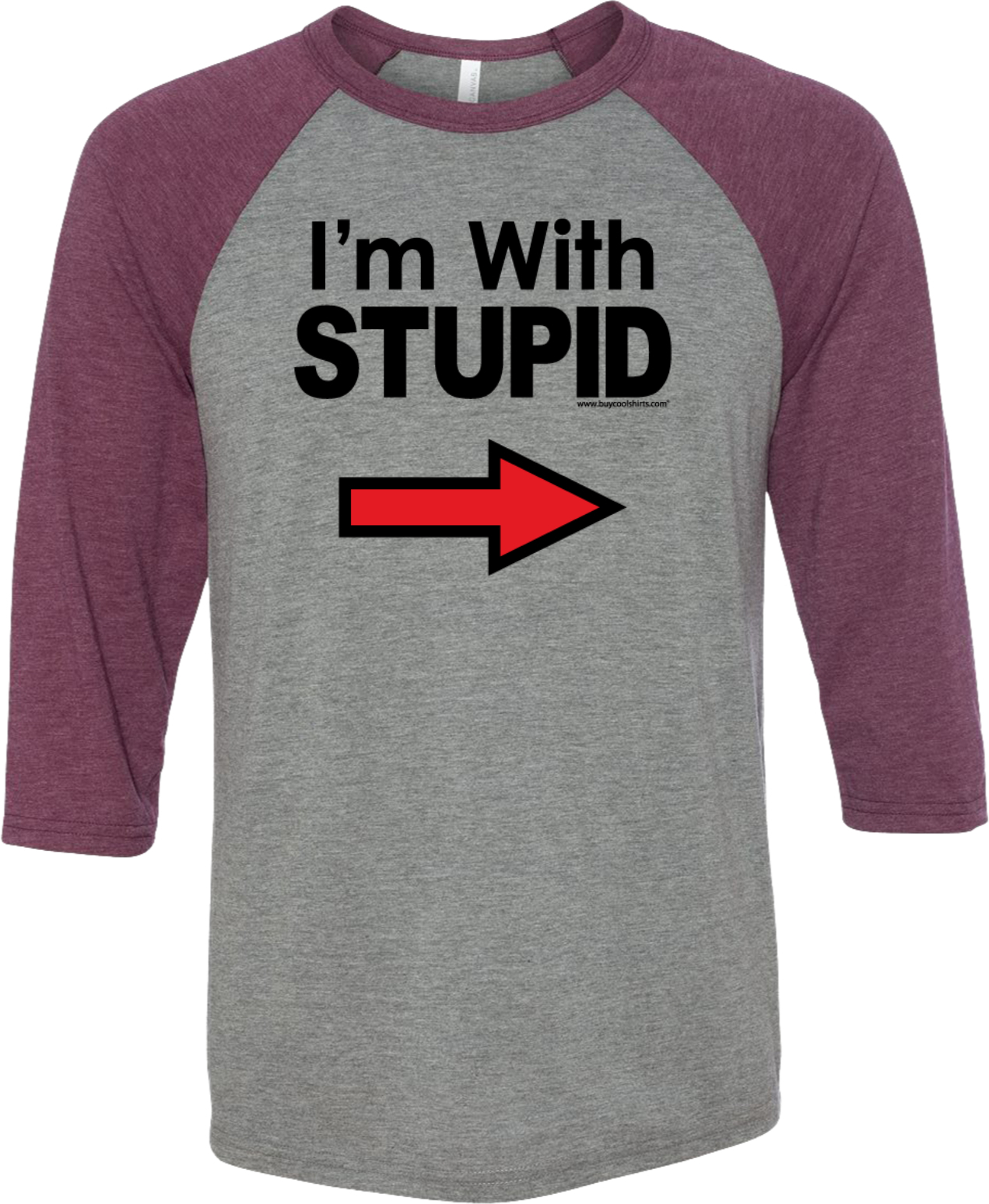 Buy Cool Shirts I’m With Stupid T-shirt Black Print Raglan