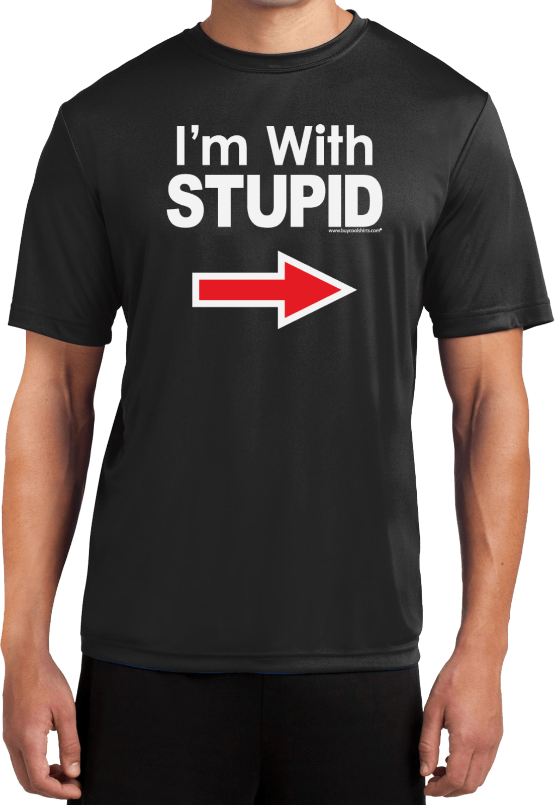 Buy Cool Shirts I’m With Stupid T-shirt White Print Moisture Wicking Tee