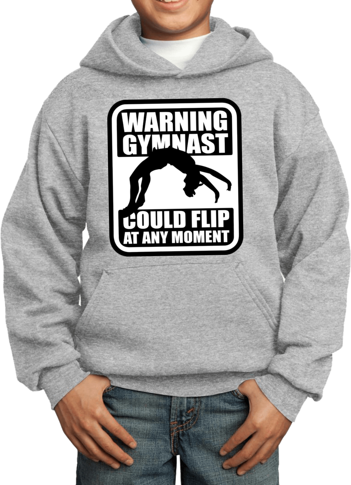 Kids Gymnastics Hoodie Warning Gymnast - Picture 2 of 24