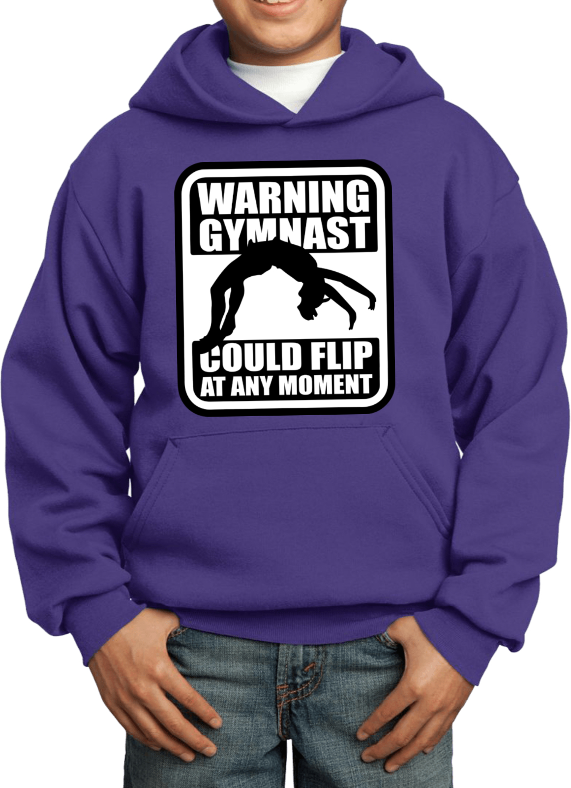 Kids Gymnastics Hoodie Warning Gymnast - Picture 20 of 24