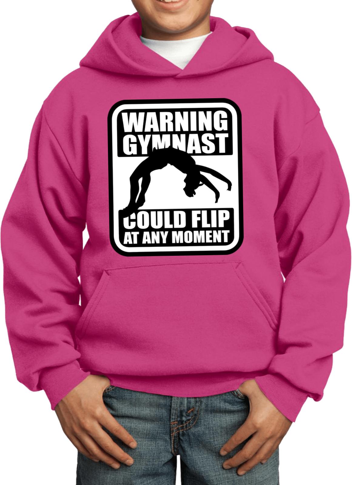 Kids Gymnastics Hoodie Warning Gymnast - Picture 23 of 24