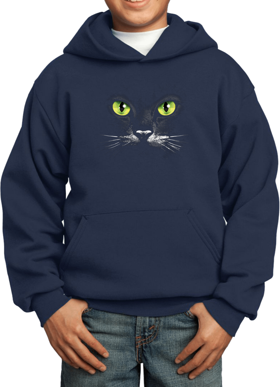 Kids Halloween Hoodie Black Cat - Picture 3 of 3