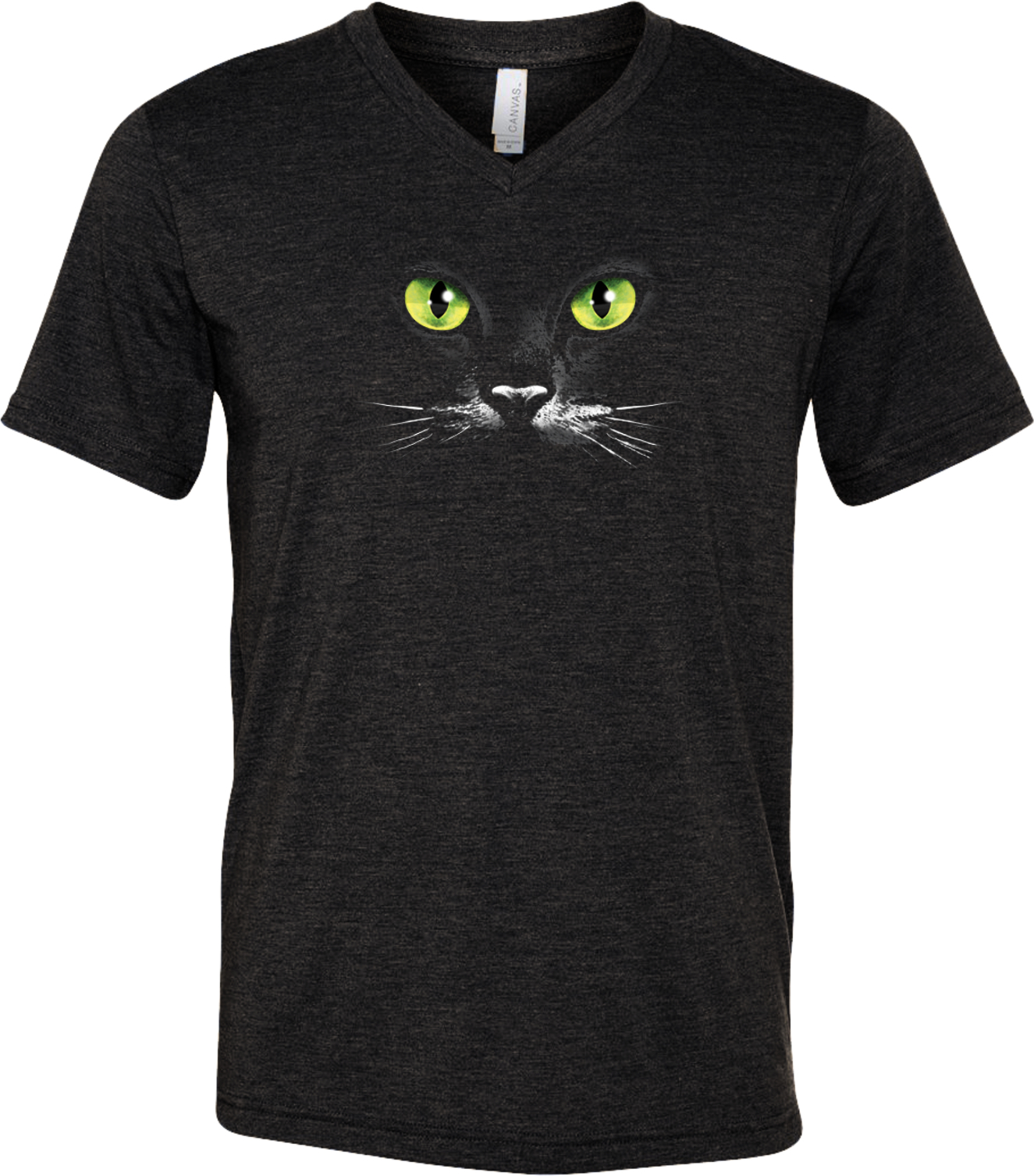 Halloween T-shirt Black Cat Tri Blend V-Neck