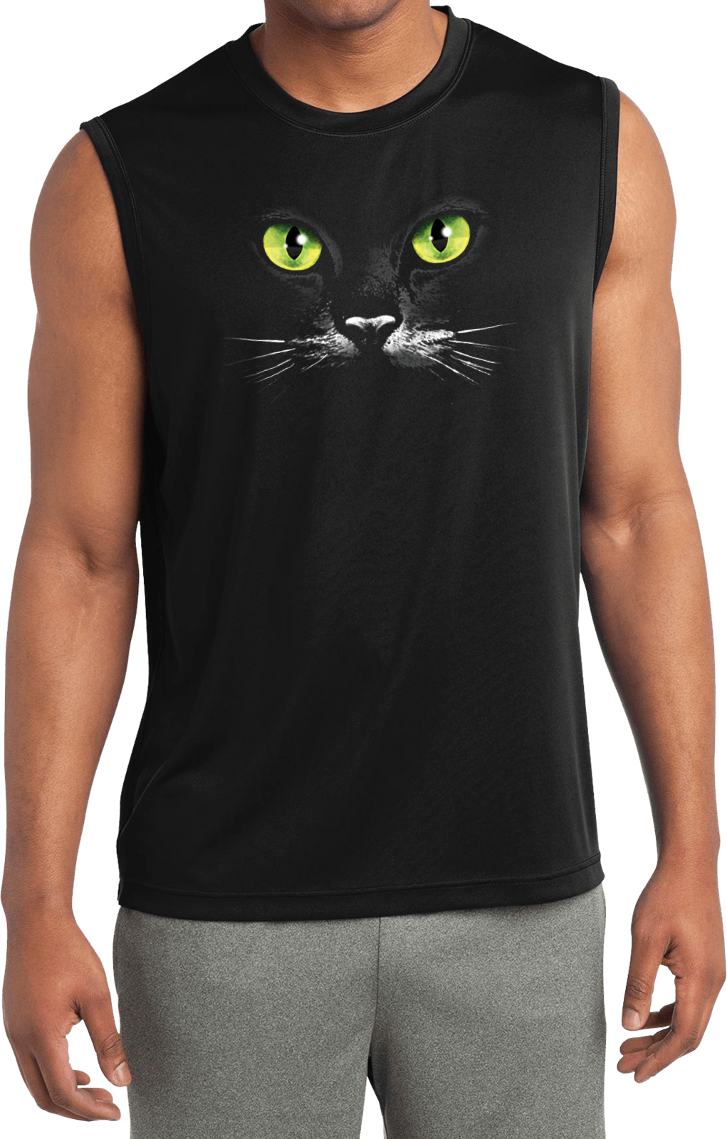 Halloween T-shirt Black Cat Sleeveless Competitor Tee