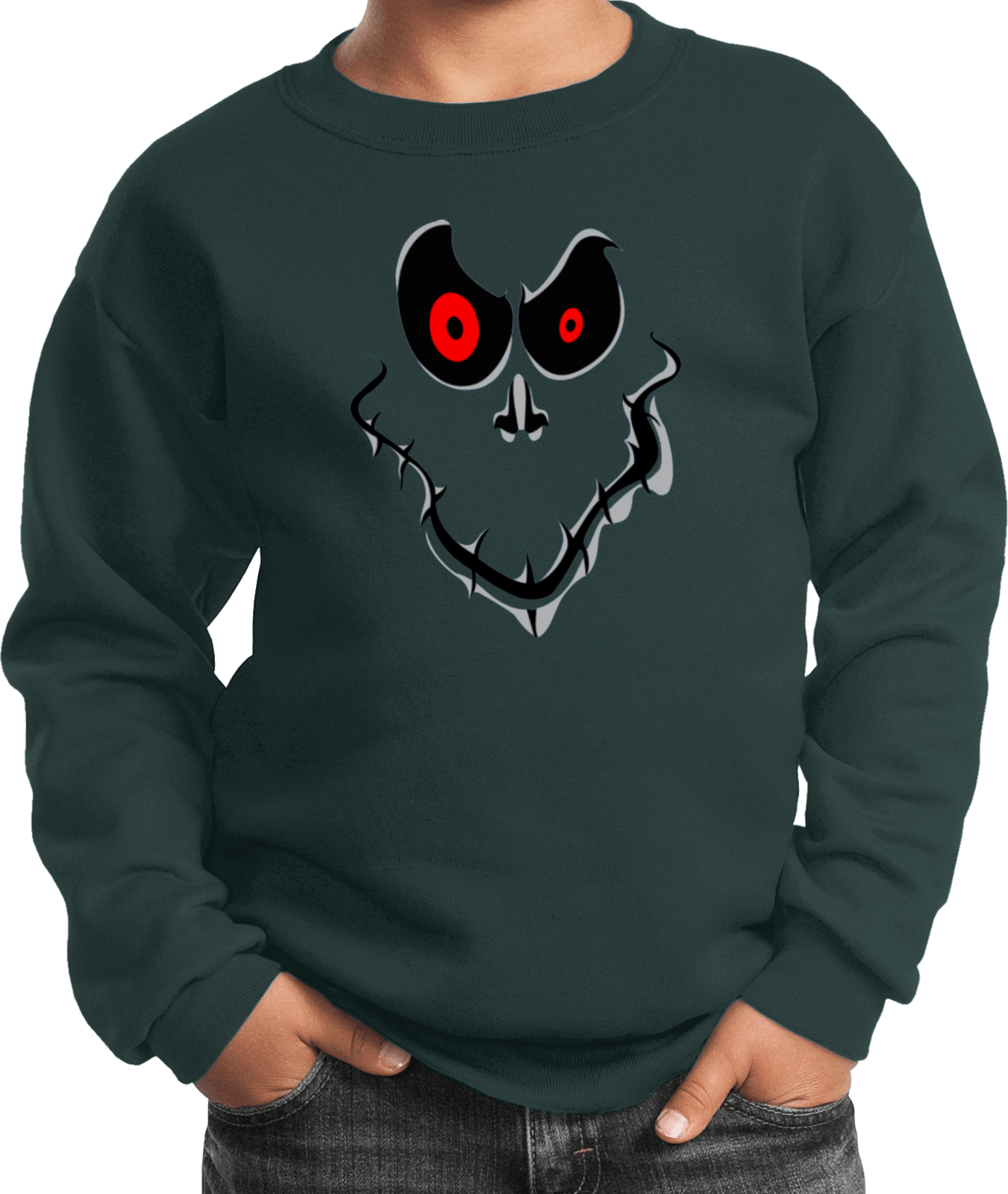 Kids Halloween Sweatshirt Ghost Face - Picture 5 of 12