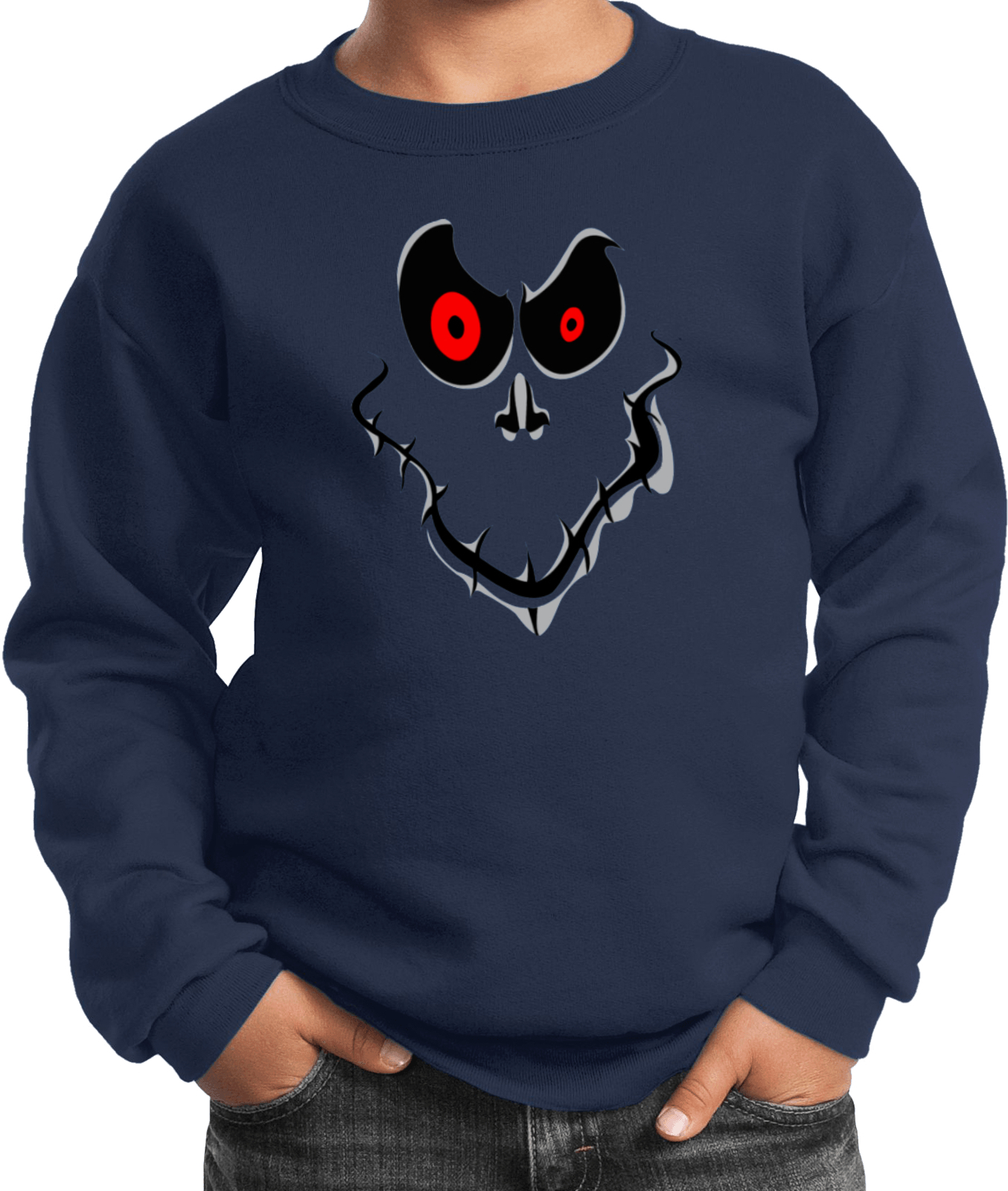Kids Halloween Sweatshirt Ghost Face - Picture 6 of 12