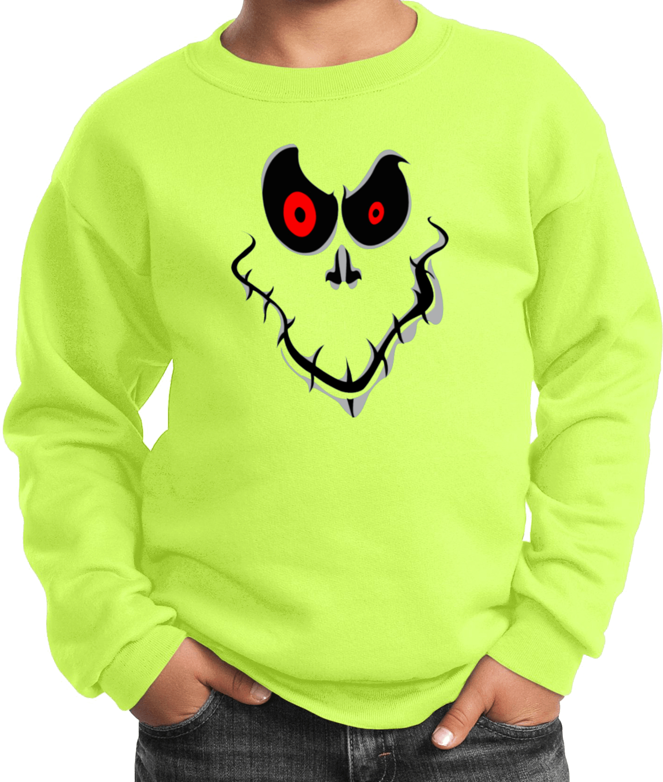 Kids Halloween Sweatshirt Ghost Face - Picture 8 of 12