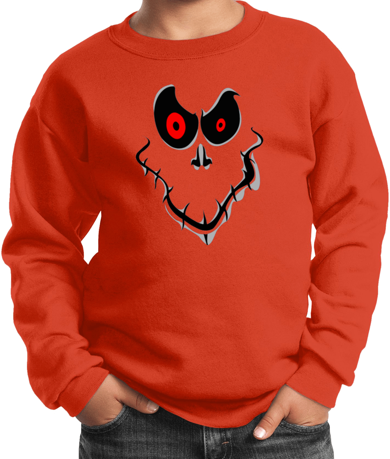 Kids Halloween Sweatshirt Ghost Face - Picture 9 of 12
