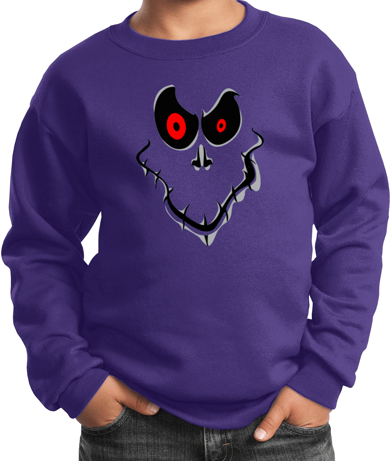 Kids Halloween Sweatshirt Ghost Face - Picture 10 of 12