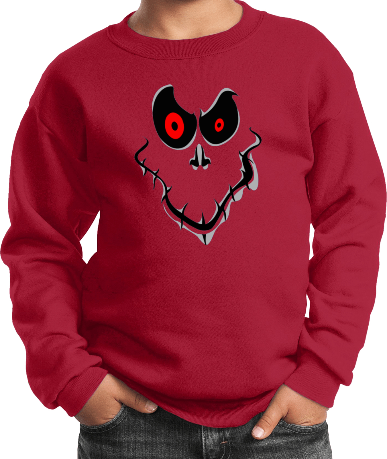 Kids Halloween Sweatshirt Ghost Face - Picture 11 of 12