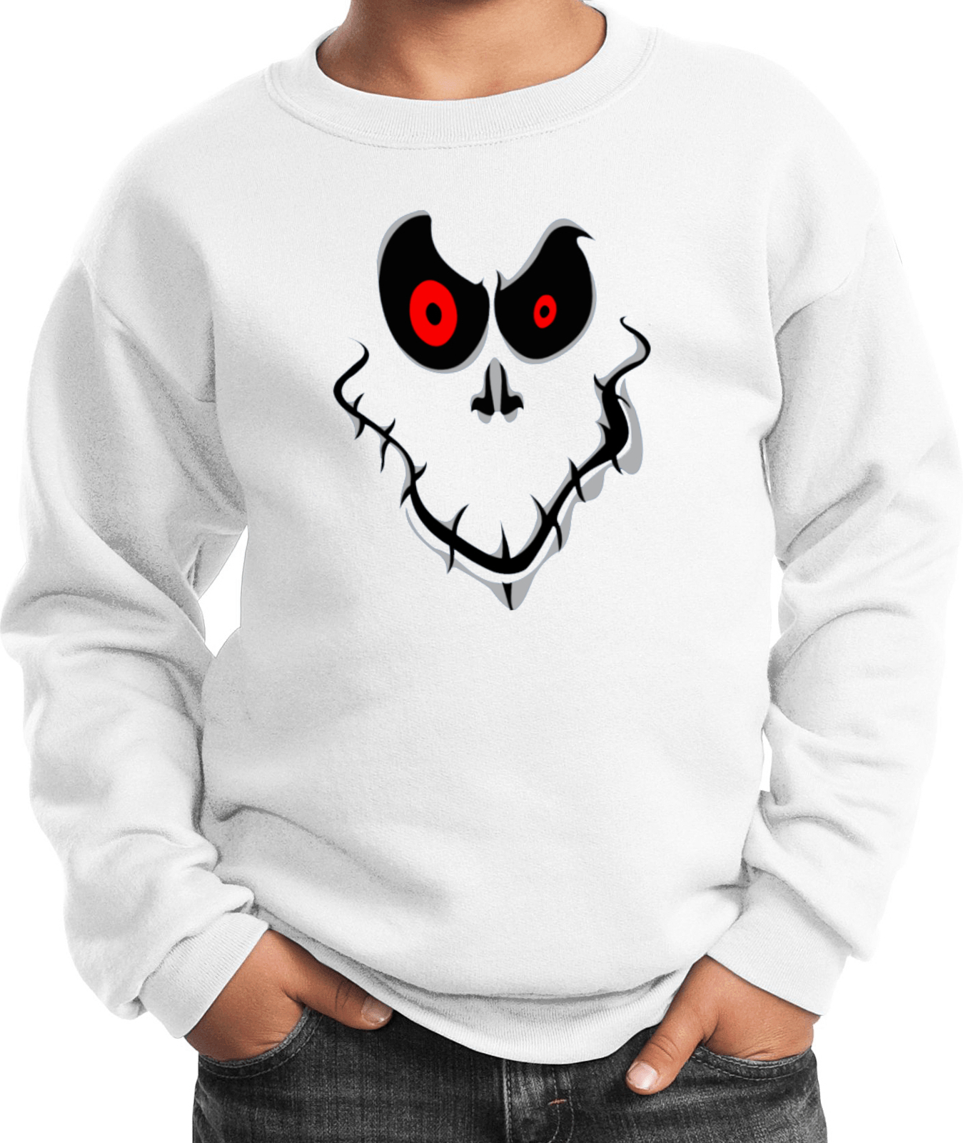 Kids Halloween Sweatshirt Ghost Face - Picture 12 of 12