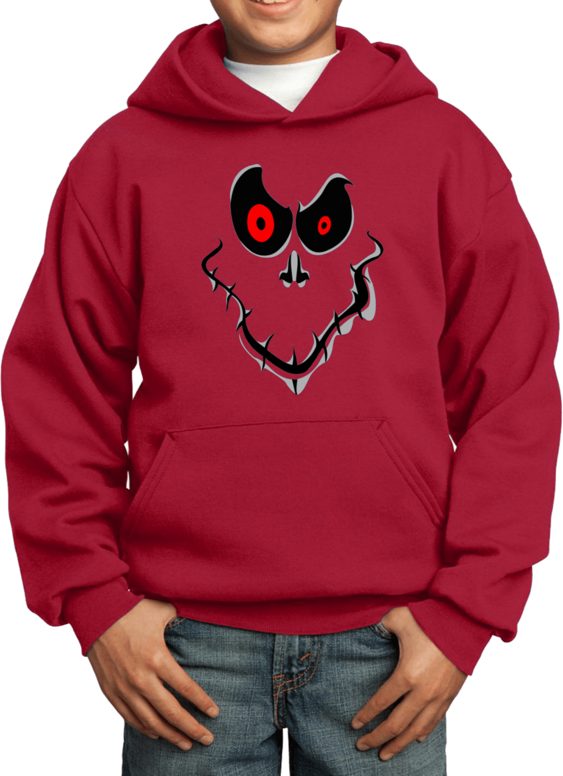 Kids Halloween Hoodie Ghost Face - Picture 11 of 12