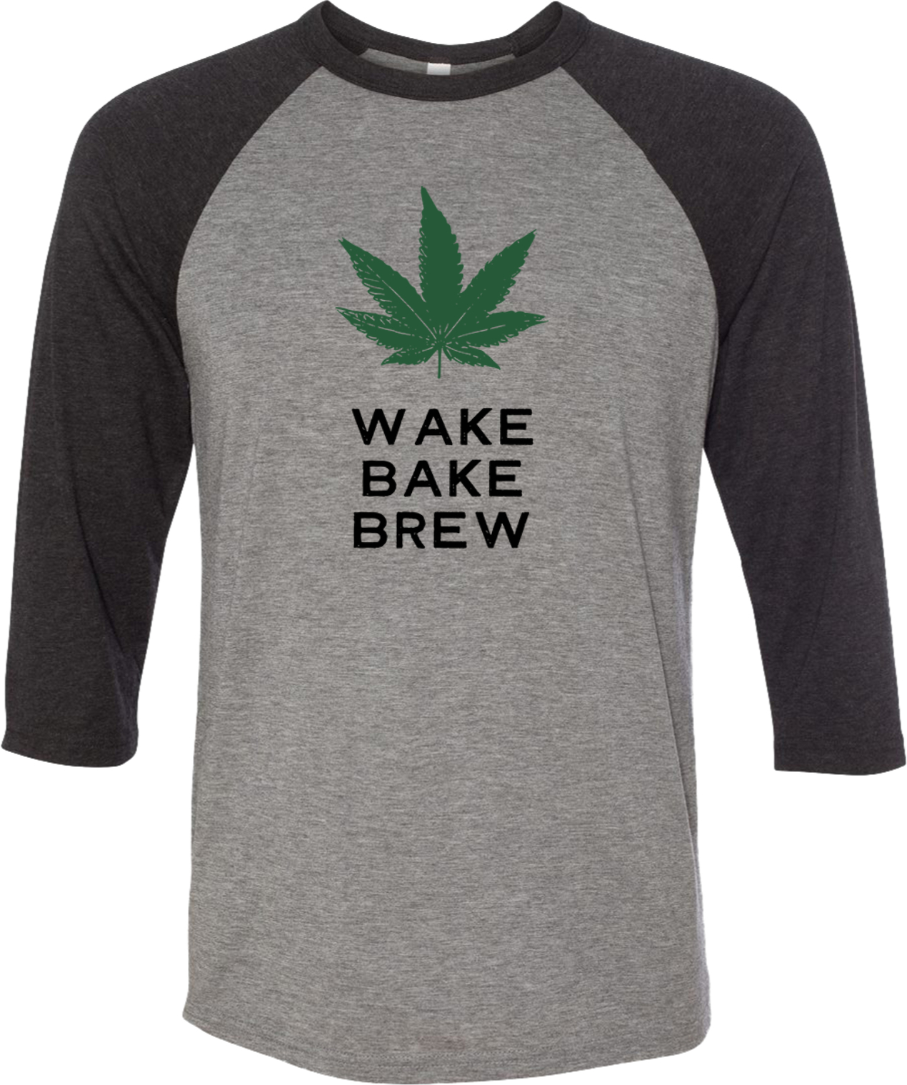 Buy Cool Shirts Weed Wake Bake Brew Raglan Shirt
