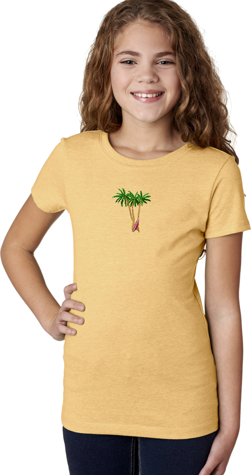 Buy Cool Shirts Palm Tree Patch Small Print Girls Shirt - Picture 2 of 12