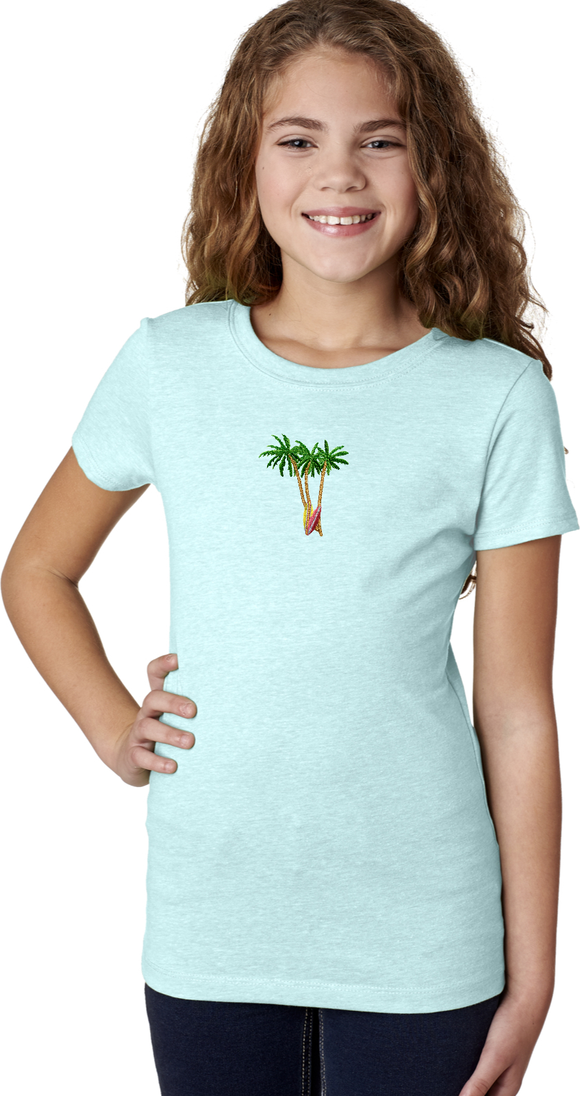 Buy Cool Shirts Palm Tree Patch Small Print Girls Shirt - Picture 4 of 12