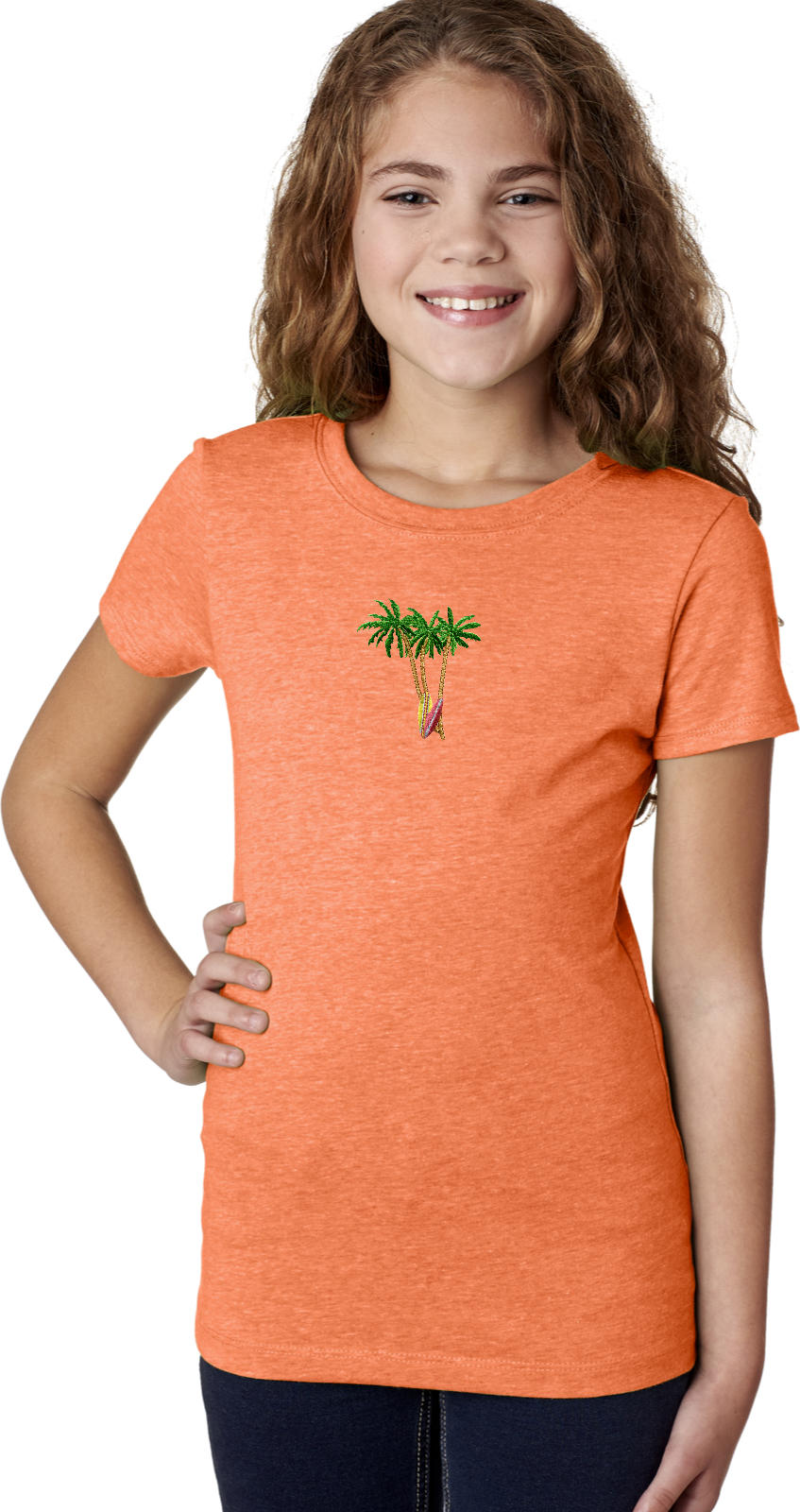 Buy Cool Shirts Palm Tree Patch Small Print Girls Shirt - Picture 6 of 12