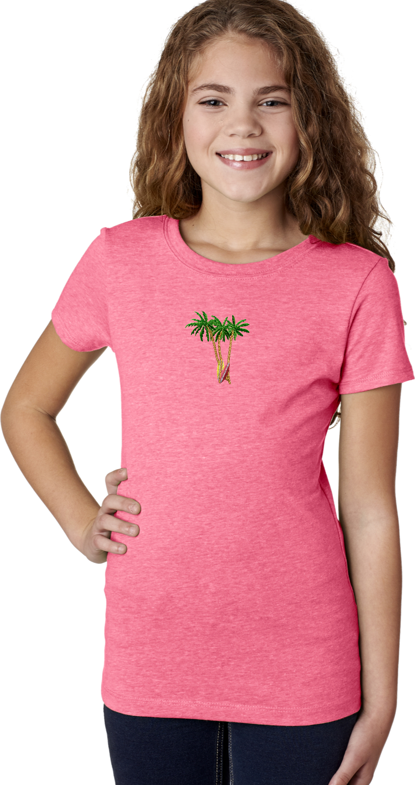 Buy Cool Shirts Palm Tree Patch Small Print Girls Shirt - Picture 7 of 12