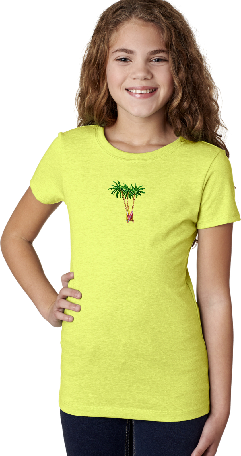 Buy Cool Shirts Palm Tree Patch Small Print Girls Shirt - Picture 8 of 12