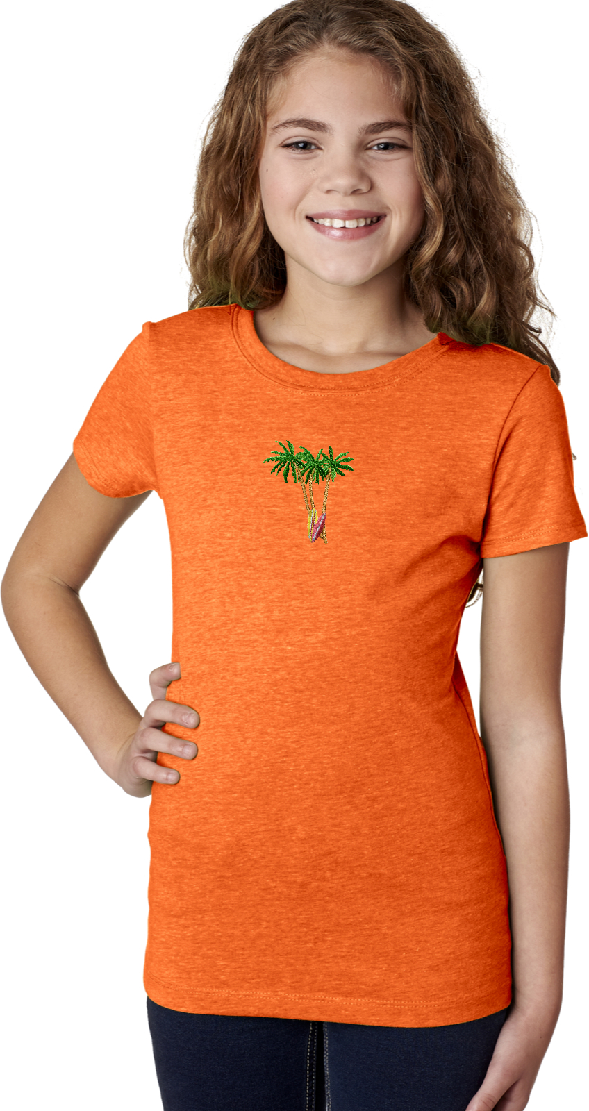 Buy Cool Shirts Palm Tree Patch Small Print Girls Shirt - Picture 9 of 12