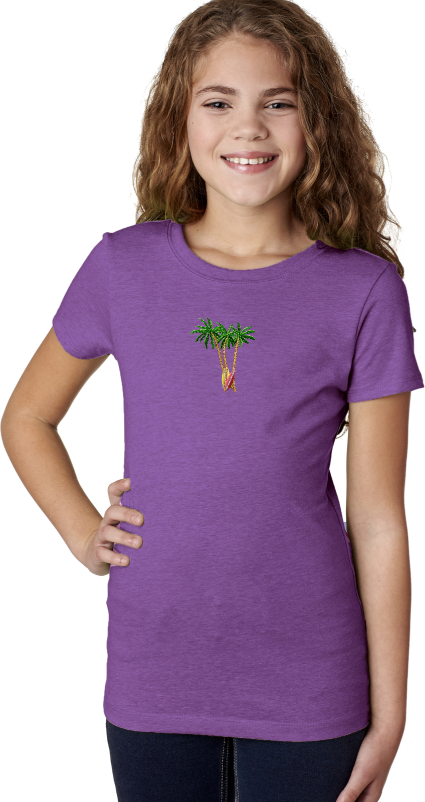 Buy Cool Shirts Palm Tree Patch Small Print Girls Shirt - Picture 10 of 12