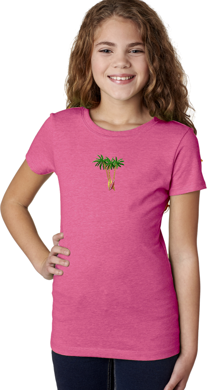 Buy Cool Shirts Palm Tree Patch Small Print Girls Shirt - Picture 11 of 12