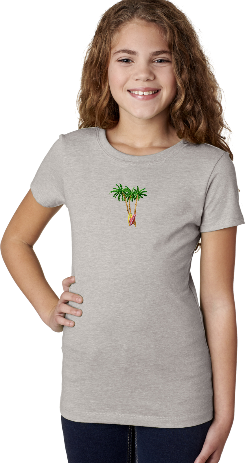 Buy Cool Shirts Palm Tree Patch Small Print Girls Shirt - Picture 12 of 12