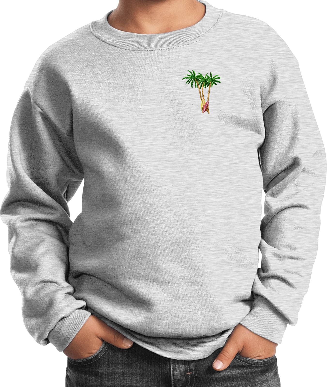 Buy Cool Shirts Palm Tree Patch Pocket Print Youth Kids Sweatshirt - Picture 2 of 19