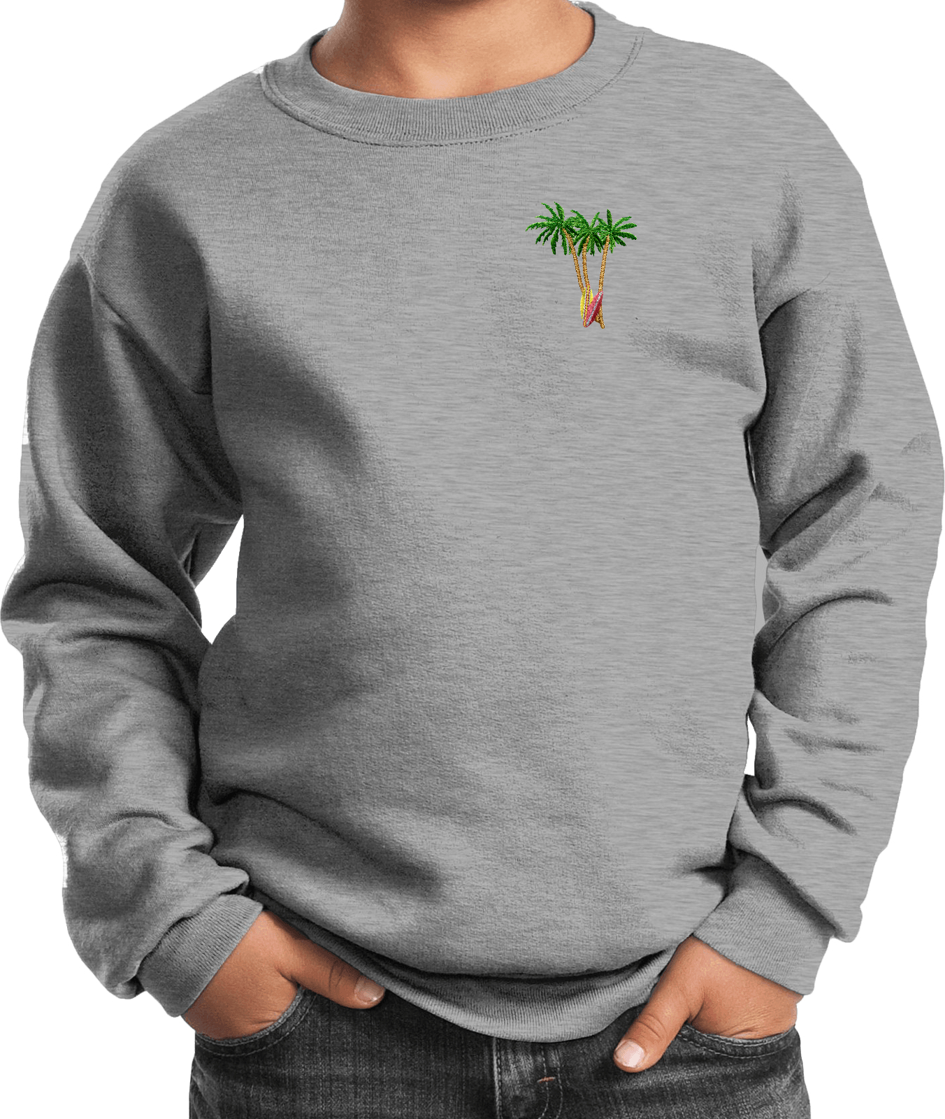 Buy Cool Shirts Palm Tree Patch Pocket Print Youth Kids Sweatshirt - Picture 3 of 19